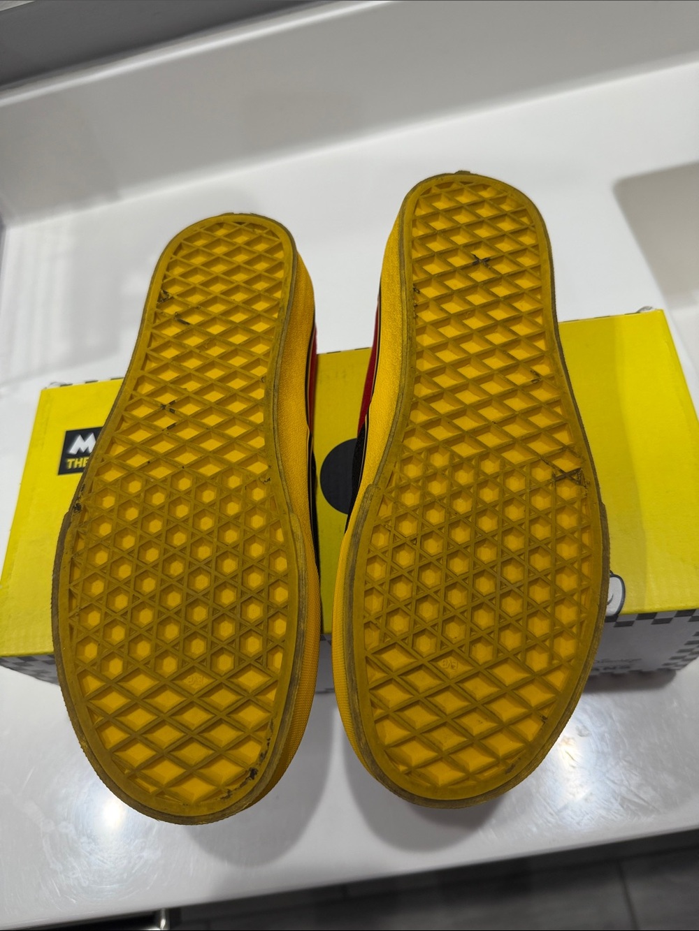Vans Red, Black & Yellow Low-Top Canvas Sneakers - Picture 4 of 5